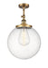Innovations - 201F-BB-G204-14 - One Light Semi-Flush Mount - Franklin Restoration - Brushed Brass