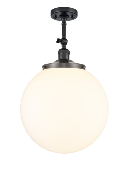 Innovations - 201F-BK-G201-14 - One Light Semi-Flush Mount - Franklin Restoration - Matte Black