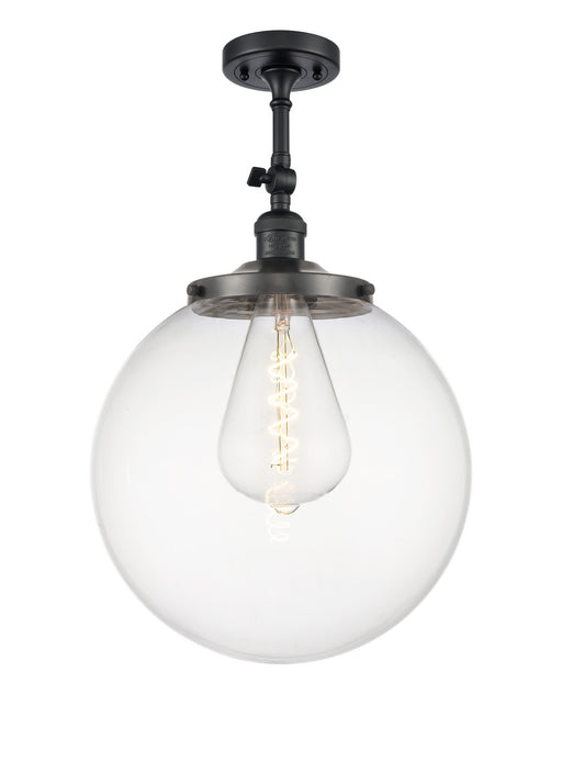 Innovations - 201F-BK-G202-14 - One Light Semi-Flush Mount - Franklin Restoration - Matte Black