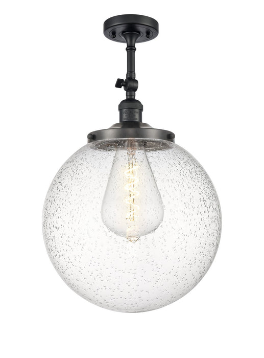 Innovations - 201F-BK-G204-14 - One Light Semi-Flush Mount - Franklin Restoration - Matte Black