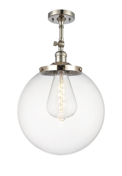 Innovations - 201F-PN-G202-14 - One Light Semi-Flush Mount - Franklin Restoration - Polished Nickel