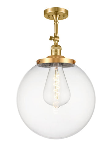 Franklin Restoration One Light Semi-Flush Mount Satin Gold