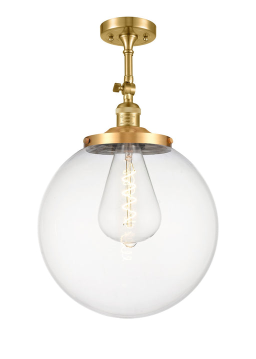 Innovations - 201F-SG-G202-14 - One Light Semi-Flush Mount - Franklin Restoration - Satin Gold