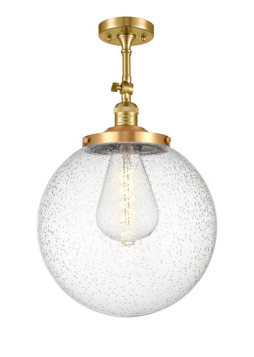 Franklin Restoration One Light Semi-Flush Mount Satin Gold