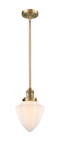 Franklin Restoration One Light Mini Pendant Brushed Brass