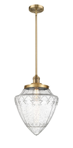 Franklin Restoration One Light Mini Pendant Brushed Brass