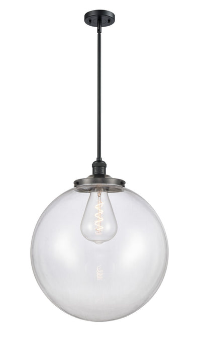 Innovations - 201S-BK-G202-18 - One Light Pendant - Franklin Restoration - Matte Black