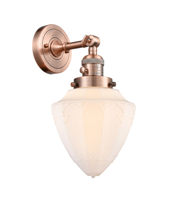 Innovations - 203SW-AC-G661-7 - One Light Wall Sconce - Franklin Restoration - Antique Copper