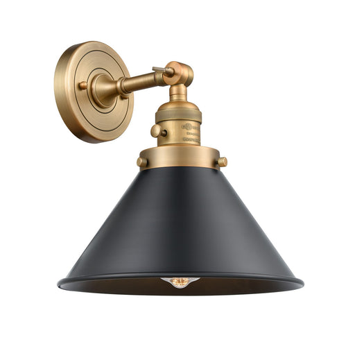 Innovations - 203SW-BB-M10-BK-LED - LED Wall Sconce - Franklin Restoration - Brushed Brass