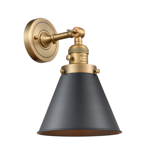 Innovations - 203SW-BB-M13-BK-LED - LED Wall Sconce - Franklin Restoration - Brushed Brass