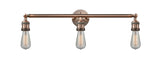 Innovations - 205-AC - Three Light Bath Vanity - Franklin Restoration - Antique Copper
