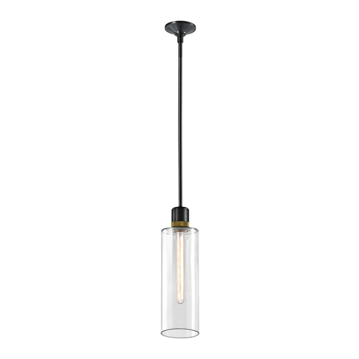 Zeev Lighting - P11708-E26-SBB-K-AGB-G15 - One Light Pendant - Zigrina - Satin Brushed Black