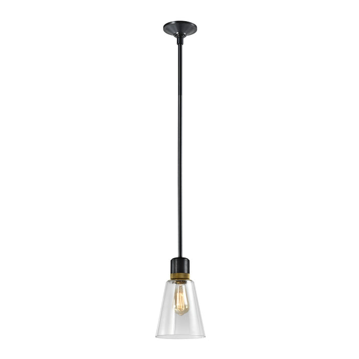 Zeev Lighting - P11708-E26-SBB-K-AGB-G16 - One Light Pendant - Zigrina - Satin Brushed Black