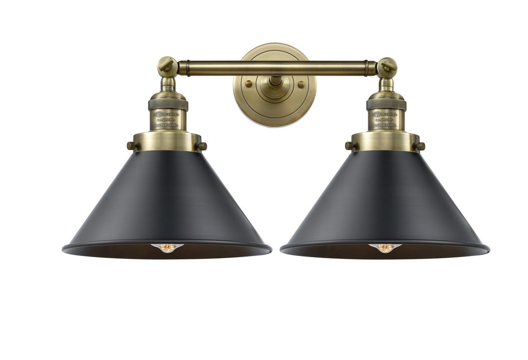 Innovations - 208-AB-M10-BK - Two Light Bath Vanity - Franklin Restoration - Antique Brass