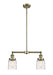 Innovations - 209-AB-G513 - Two Light Island Pendant - Franklin Restoration - Antique Brass