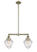 Innovations - 209-AB-G664-7 - Two Light Island Pendant - Franklin Restoration - Antique Brass