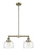 Innovations - 209-AB-G713 - Two Light Island Pendant - Franklin Restoration - Antique Brass