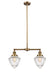 Innovations - 209-BB-G664-7 - Two Light Island Pendant - Franklin Restoration - Brushed Brass