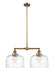 Innovations - 209-BB-G713-L - Two Light Island Pendant - Franklin Restoration - Brushed Brass