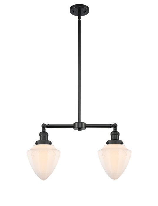 Innovations - 209-BK-G661-7 - Two Light Island Pendant - Franklin Restoration - Matte Black