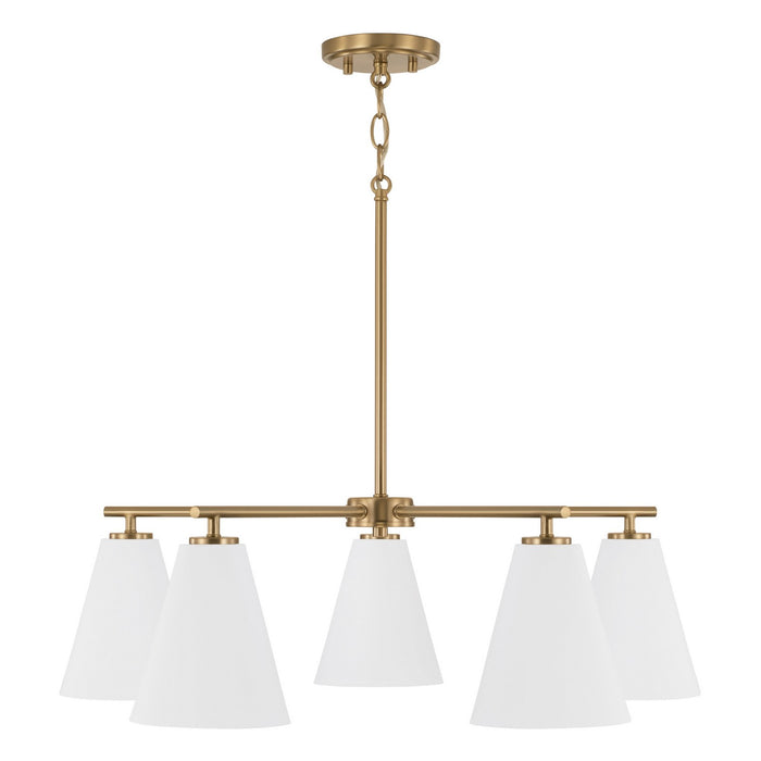 Capital Lighting - AA1040RE - Five Light Chandelier - Charlie - Matte Brass and White