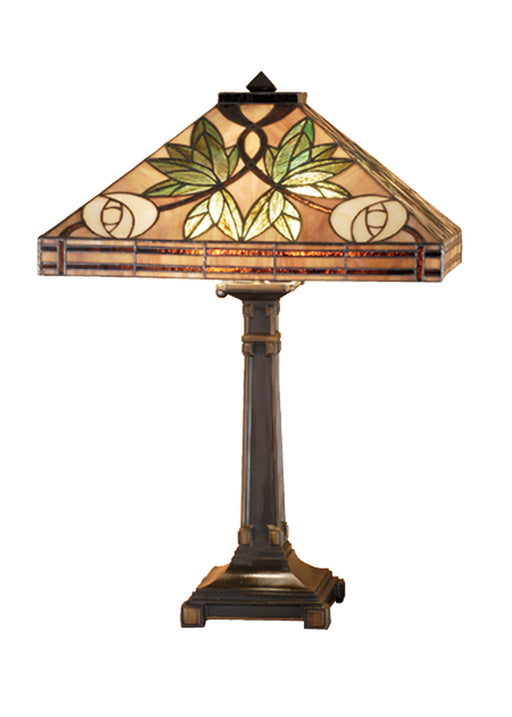 Meyda Tiffany - 66522 - 23" Table Lamp - Mackintosh Rose - Bronze