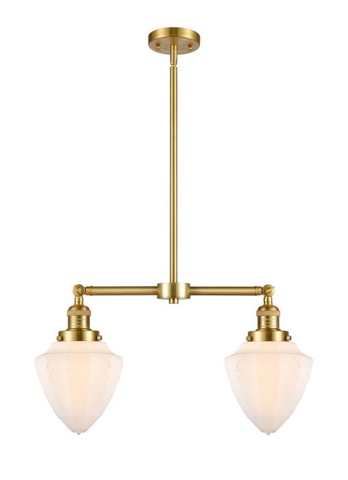 Innovations - 209-SG-G661-7 - Two Light Island Pendant - Franklin Restoration - Satin Gold