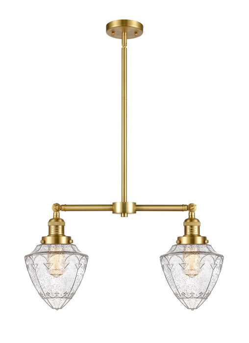 Innovations - 209-SG-G664-7 - Two Light Island Pendant - Franklin Restoration - Satin Gold