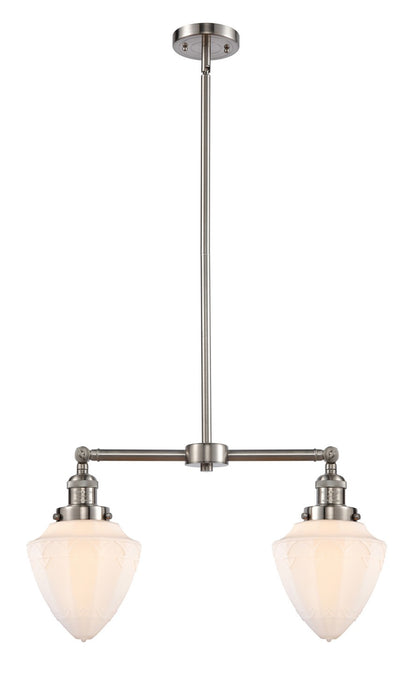 Innovations - 209-SN-G661-7 - Two Light Island Pendant - Franklin Restoration - Brushed Satin Nickel