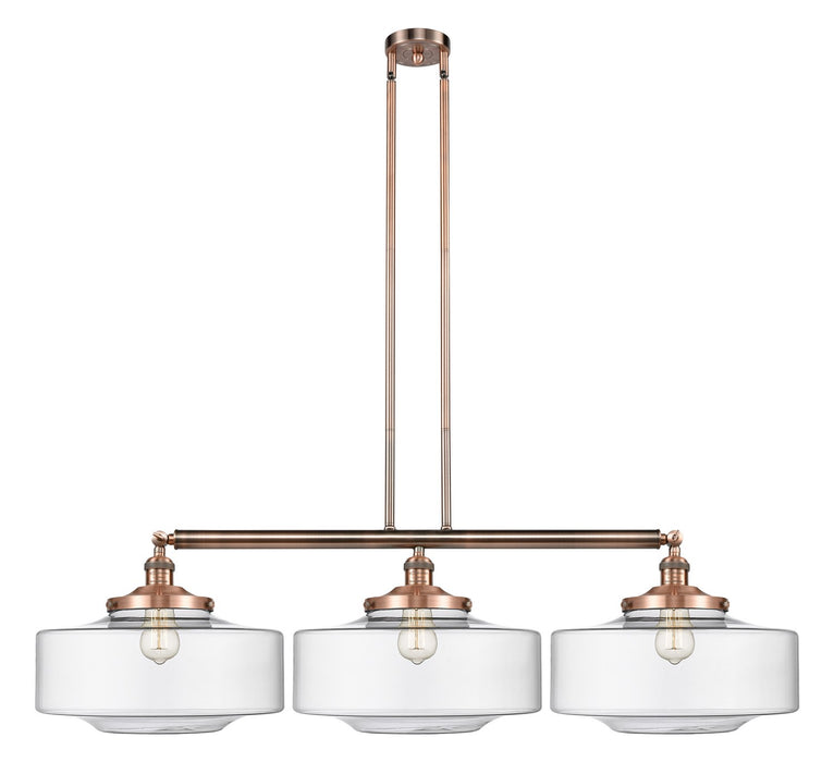 Innovations - 213-AC-G692-16 - Three Light Island Pendant - Franklin Restoration - Antique Copper