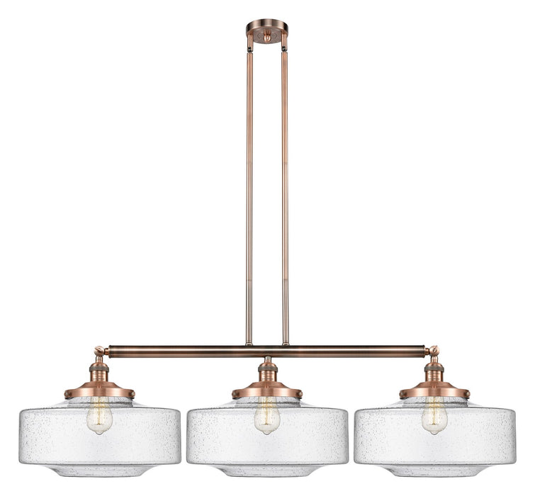 Innovations - 213-AC-G694-16 - Three Light Island Pendant - Franklin Restoration - Antique Copper