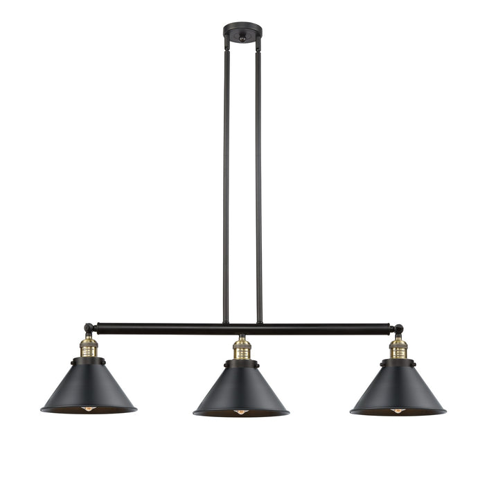 Innovations - 213-BAB-M10-BK - Three Light Island Pendant - Franklin Restoration - Black Antique Brass