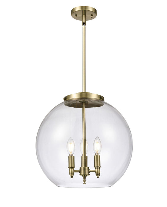 Innovations - 221-3S-AB-G122-16 - Three Light Pendant - Ballston - Antique Brass