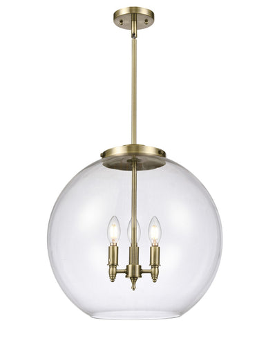 Ballston Three Light Pendant Antique Brass