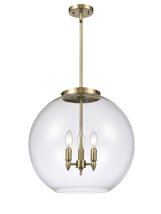 Innovations - 221-3S-AB-G122-18 - Three Light Pendant - Ballston - Antique Brass
