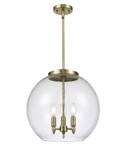 Ballston Three Light Pendant Antique Brass