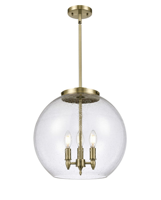 Innovations - 221-3S-AB-G124-16 - Three Light Pendant - Ballston - Antique Brass