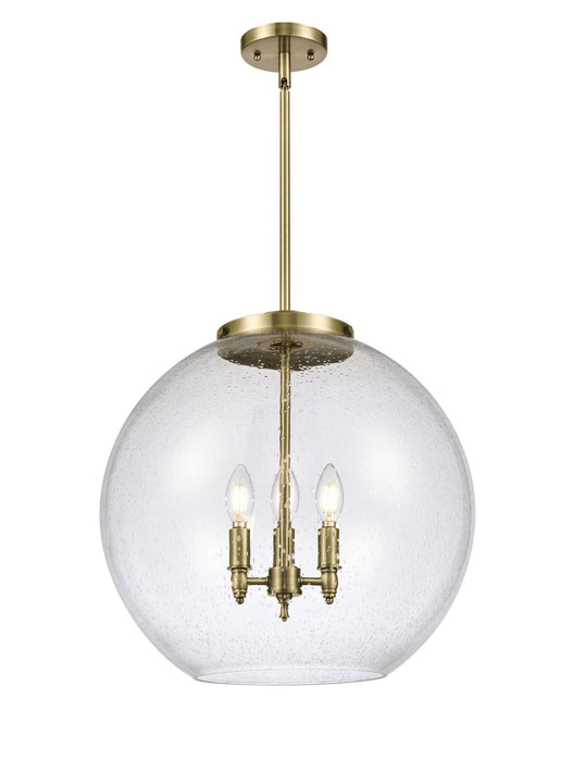 Innovations - 221-3S-AB-G124-18 - Three Light Pendant - Ballston - Antique Brass