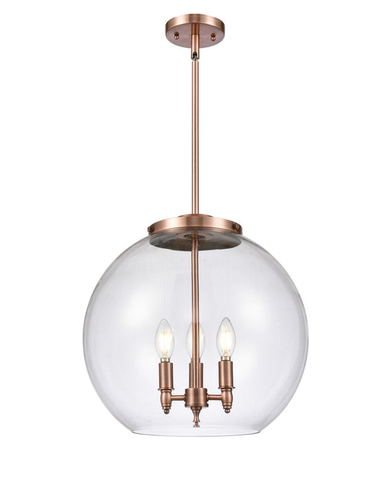 Innovations - 221-3S-AC-G122-16 - Three Light Pendant - Ballston - Antique Copper