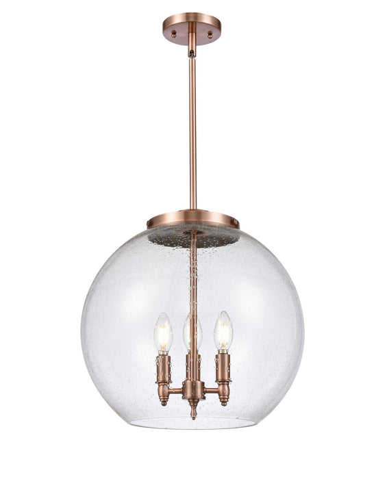 Innovations - 221-3S-AC-G124-16-LED - LED Pendant - Ballston - Antique Copper