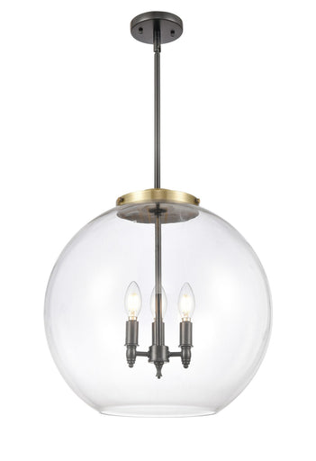 Ballston Three Light Pendant Black Antique Brass