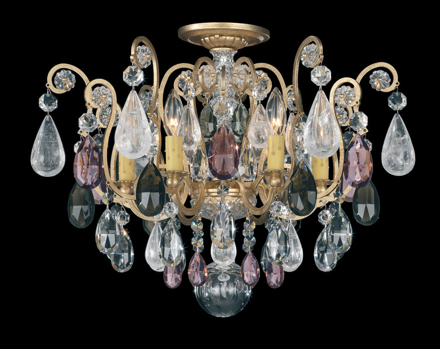 Schonbek - 3584-22CL - Six Light Semi-Flush Mount - Renaissance Rock Crystal - Heirloom Gold