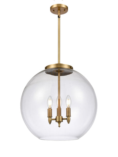 Ballston Three Light Pendant Brushed Brass
