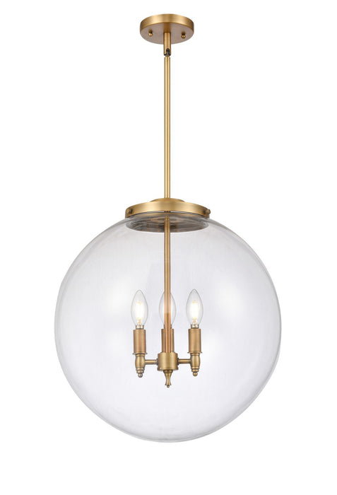 Innovations - 221-3S-BB-G202-18 - Three Light Pendant - Franklin Restoration - Brushed Brass