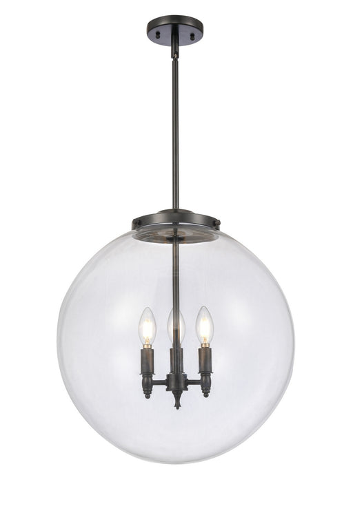 Innovations - 221-3S-BK-G202-18 - Three Light Pendant - Franklin Restoration - Matte Black