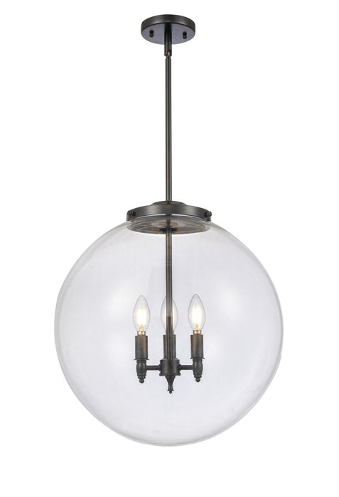 Innovations - 221-3S-BK-G202-18-LED - LED Pendant - Franklin Restoration - Matte Black