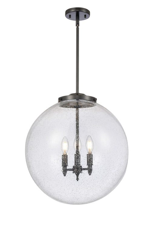 Innovations - 221-3S-BK-G204-18 - Three Light Pendant - Franklin Restoration - Matte Black