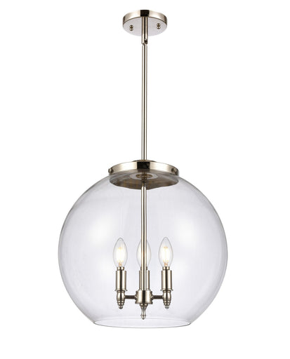Ballston Three Light Pendant Polished Nickel