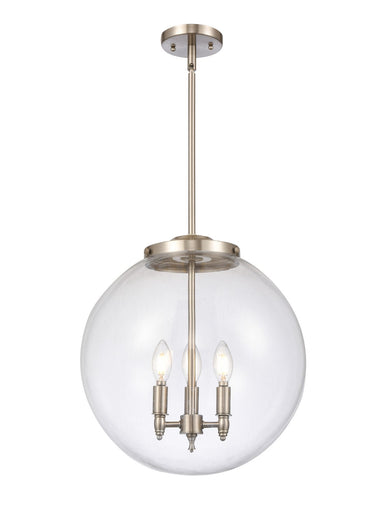 Franklin Restoration Three Light Pendant Brushed Satin Nickel