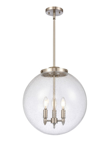 Franklin Restoration Three Light Pendant Brushed Satin Nickel